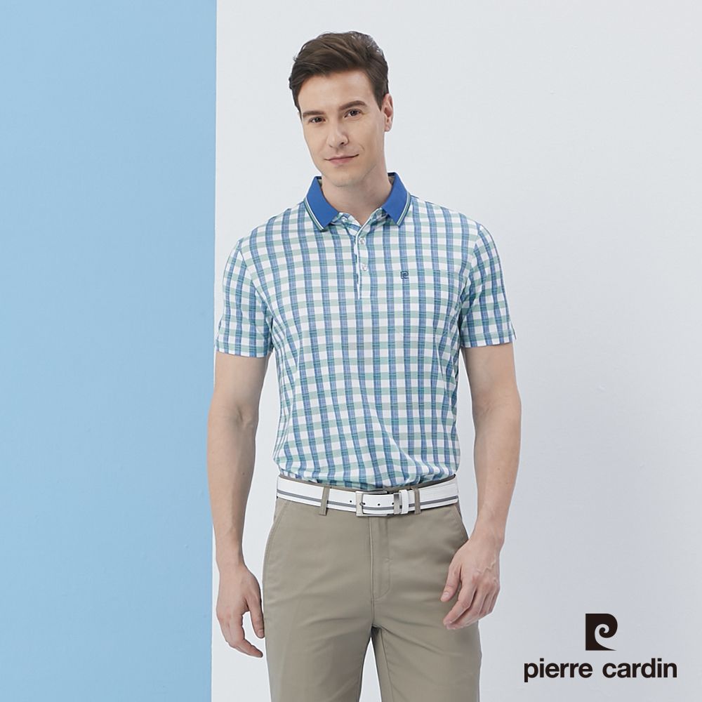 Pierre Cardin 皮爾卡登  男裝印格短袖POLO衫-綠色 (5217276-45)