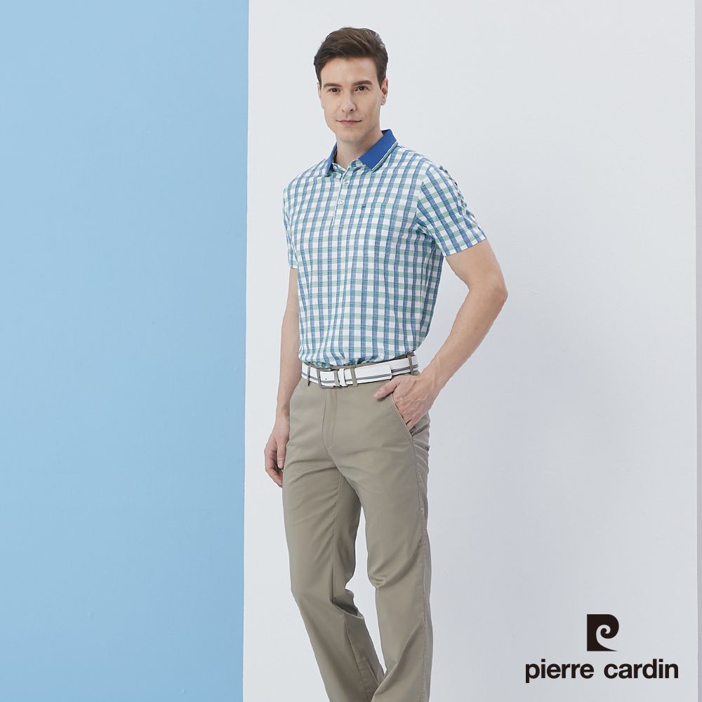 Pierre Cardin 皮爾卡登  男裝印格短袖POLO衫-綠色 (5217276-45)