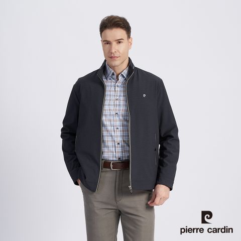 Pierre Cardin 皮爾卡登 男款 都會休閒立領夾克外套-深藍色(5215762-38)