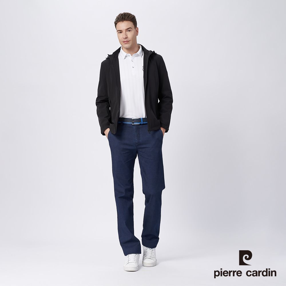 Pierre Cardin 皮爾卡登 男款 帥氣連帽薄夾克外套-黑色 (5215662-99)