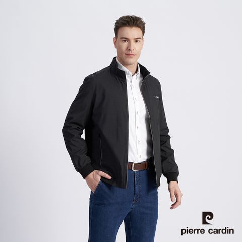 Pierre Cardin 皮爾卡登 男款 都會休閒立領薄夾克外套-深藍色 (5215667-38)