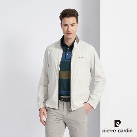 Pierre Cardin 皮爾卡登 男款 都會休閒立領薄夾克-卡其色  (5227603-84)