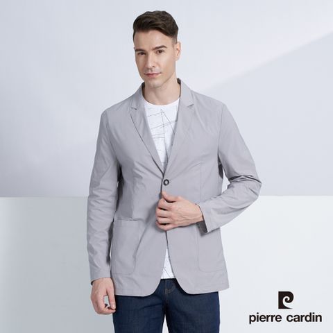 Pierre Cardin 皮爾卡登 男款 簡約時尚素色休閒西裝外套--灰色 (5227571-95)