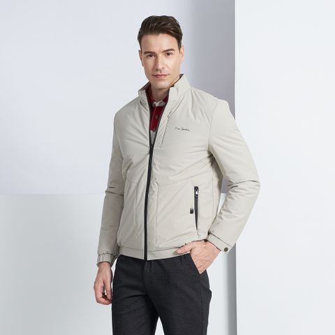 【pierre cardin 皮爾卡登】男款 素色保暖鋪棉外套-米白色(5225764-84)