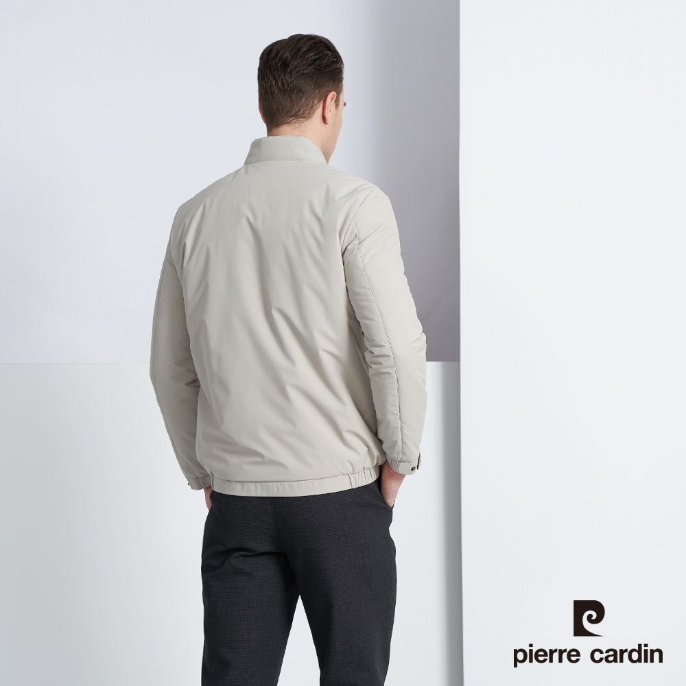 Pierre Cardin 皮爾卡登 男款 素色保暖鋪棉外套-米白色(5225764-84)