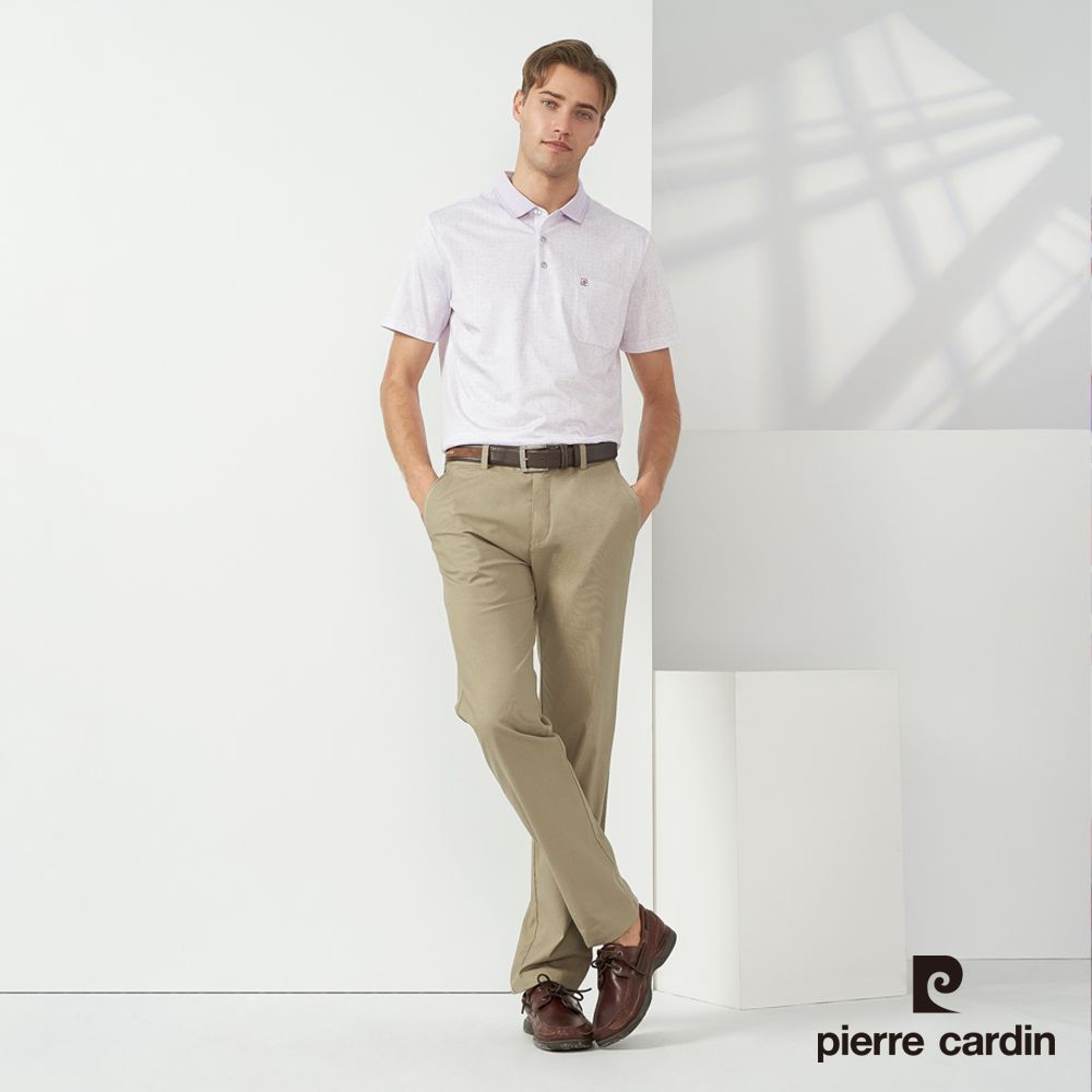 Pierre Cardin 皮爾卡登  男裝 印格短袖POLO衫-淺粉色 (5237259-72)