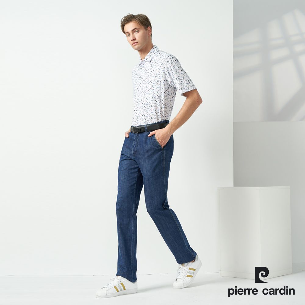 Pierre Cardin 皮爾卡登  TOP印花短袖POLO衫-白色 (5237285-90)