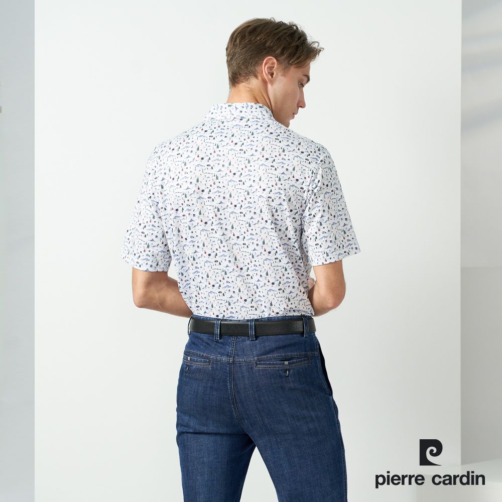 Pierre Cardin 皮爾卡登  TOP印花短袖POLO衫-白色 (5237285-90)