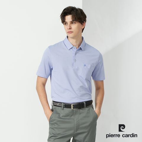 【pierre cardin 皮爾卡登】男款 TOP小組織短袖POLO衫-淺紫色 (5237298-28)