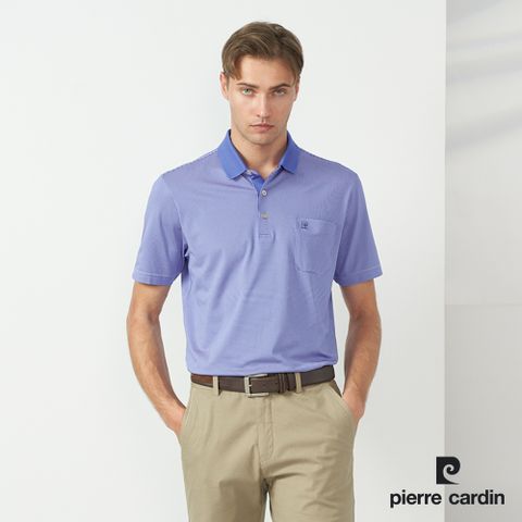 Pierre Cardin 皮爾卡登 男款 TOP小組織短袖POLO衫-藍色 (5237299-36)