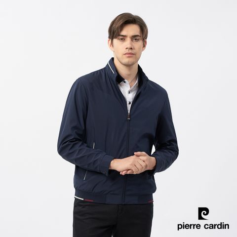 Pierre Cardin 皮爾卡登 男裝 都會休閒立領薄夾克外套-丈青色 (5235602-38)