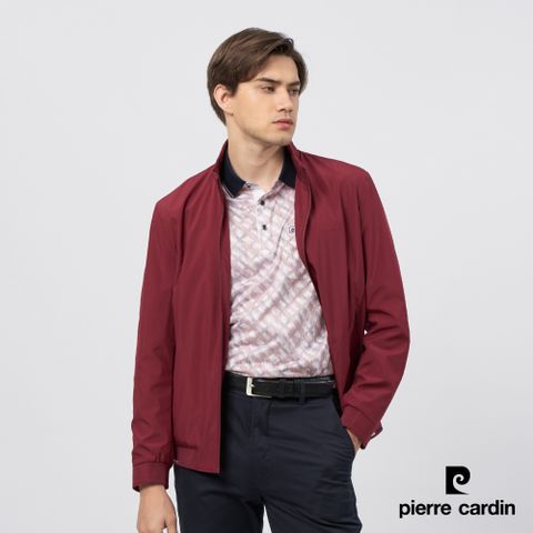 Pierre Cardin 皮爾卡登 男裝 都會休閒立領薄夾克外套-紅色 (5235602-78)