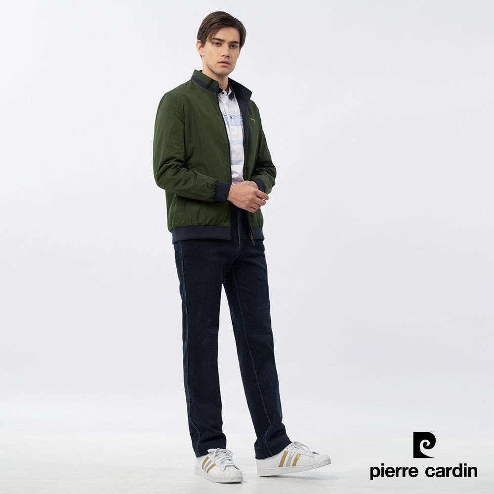 Pierre Cardin 皮爾卡登 男裝 立領雙面穿薄夾克外套-綠色 (5235661-48)