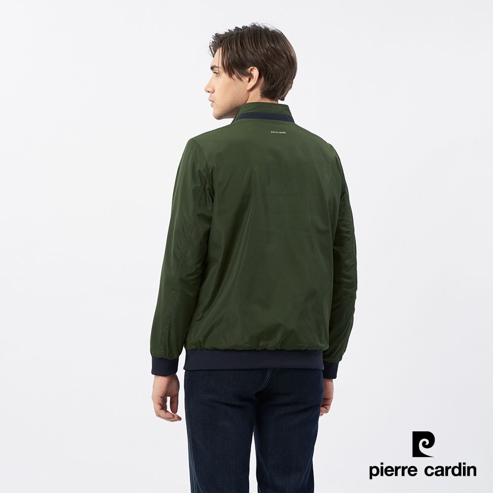 Pierre Cardin 皮爾卡登 男裝 立領雙面穿薄夾克外套-綠色 (5235661-48)