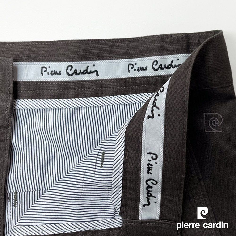 Pierre Cardin 皮爾卡登 男裝 棉混微彈性打折休閒長褲-咖啡色 (5235875-89)