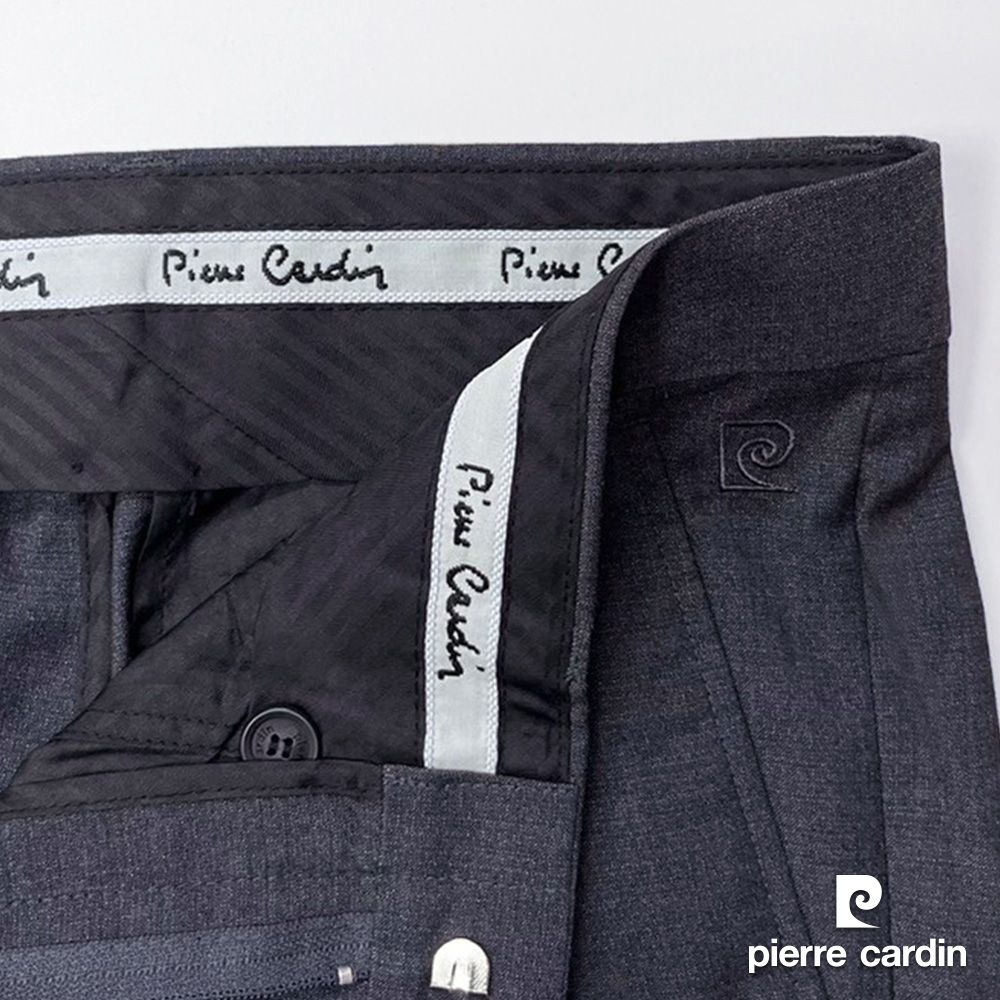 Pierre Cardin 皮爾卡登 男裝 暗緹花打褶西裝褲-深灰色 (5235841-97)