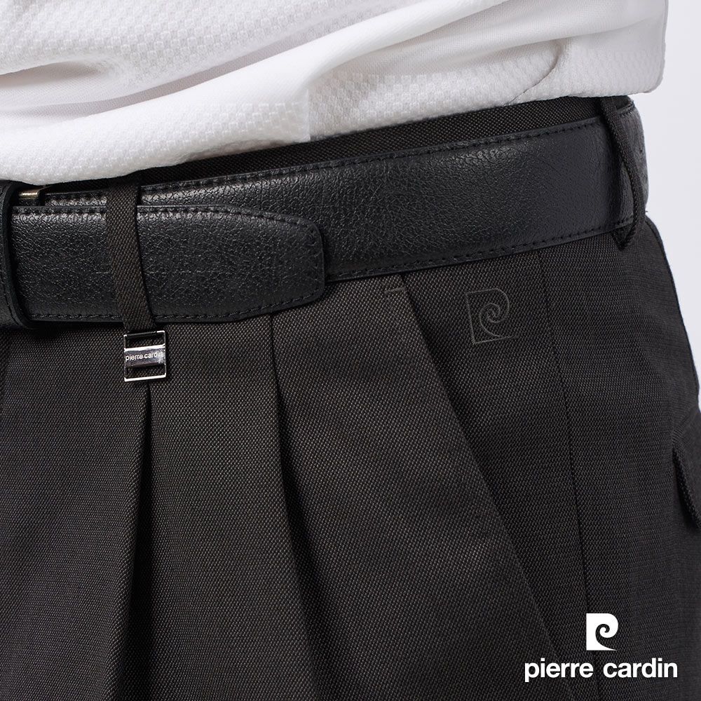 Pierre Cardin 皮爾卡登 男裝 暗緹花打褶西裝褲-深灰色 (5235845-98)