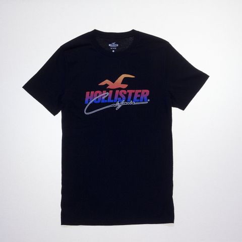 Hollister HCO霓虹經典大海鷗LOGO印刷短踢 黑HO-323-243-2921-900