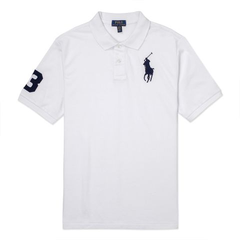 Polo Ralph Lauren 經典刺繡大馬短袖Polo衫(青年款)-白色