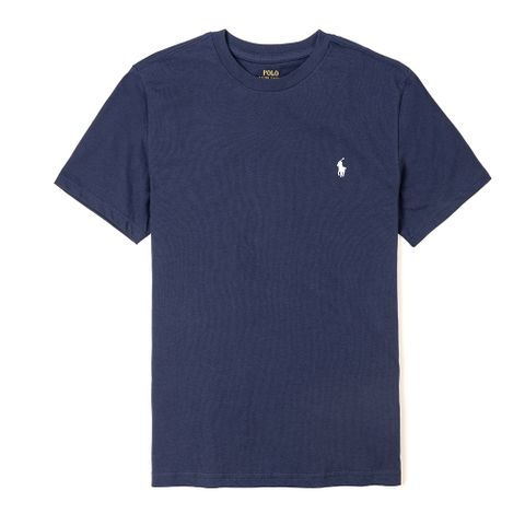 Polo Ralph Lauren RL 熱銷圓領小馬素面短袖T恤(青年款)-深藍色