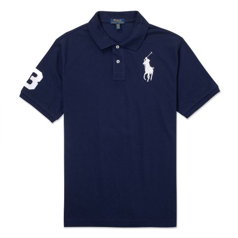 Polo Ralph Lauren 經典刺繡大馬短袖Polo衫(青年款)-深藍色