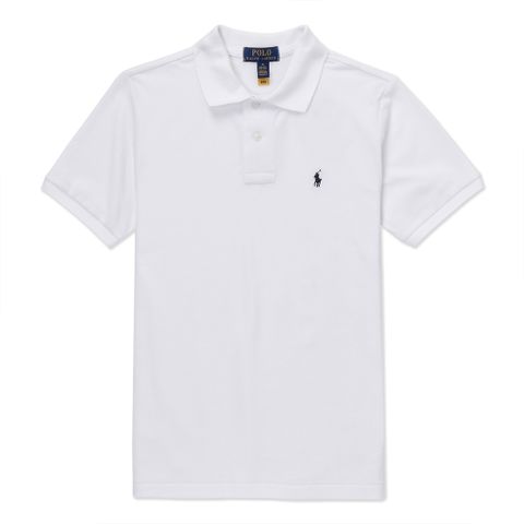 Polo Ralph Lauren RL 熱銷刺繡小馬短袖POLO衫(青年款)-白色