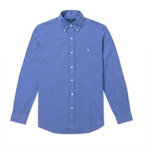 Polo Ralph Lauren RL 熱銷刺繡小馬長袖襯衫(CLASSIC FIT)-藍色