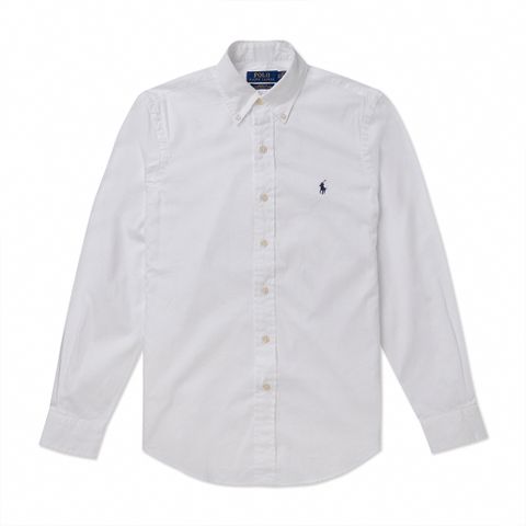 polo Ralph Lauren RL 熱銷刺繡小馬長袖襯衫(CLASSIC FIT)-白色