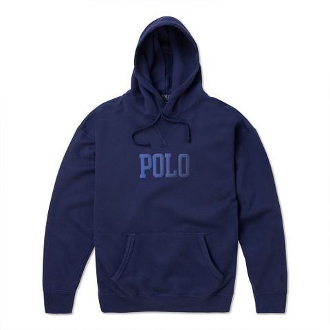 Polo Ralph Lauren RL 熱銷刺繡文字連帽T恤-深藍色