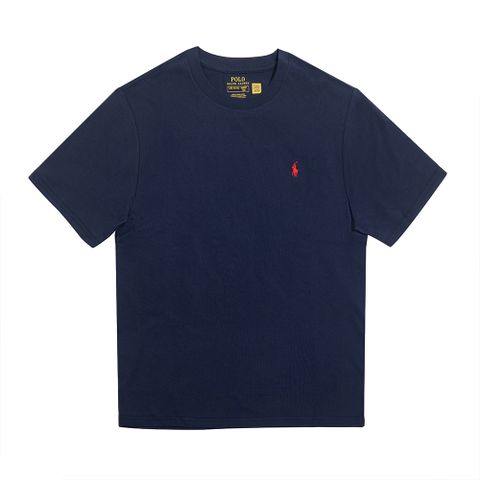 Polo Ralph Lauren RL 熱銷刺繡小馬素面短袖T恤(青年款)-深藍色