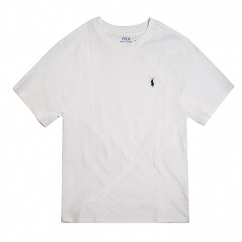 Polo Ralph Lauren RL 熱銷刺繡小馬素面短袖T恤(青年款)-白色
