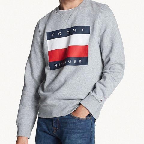 Tommy Hilfiger TOMMY 熱銷印刷LOGO鋪棉保暖大學T恤-灰色