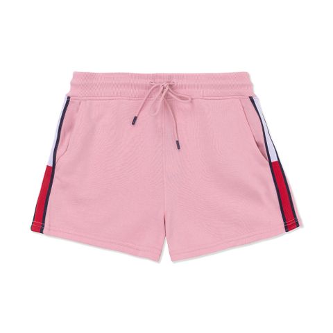 TOMMY 熱銷刺繡褲緣Logo運動短褲(女)-珊瑚粉色