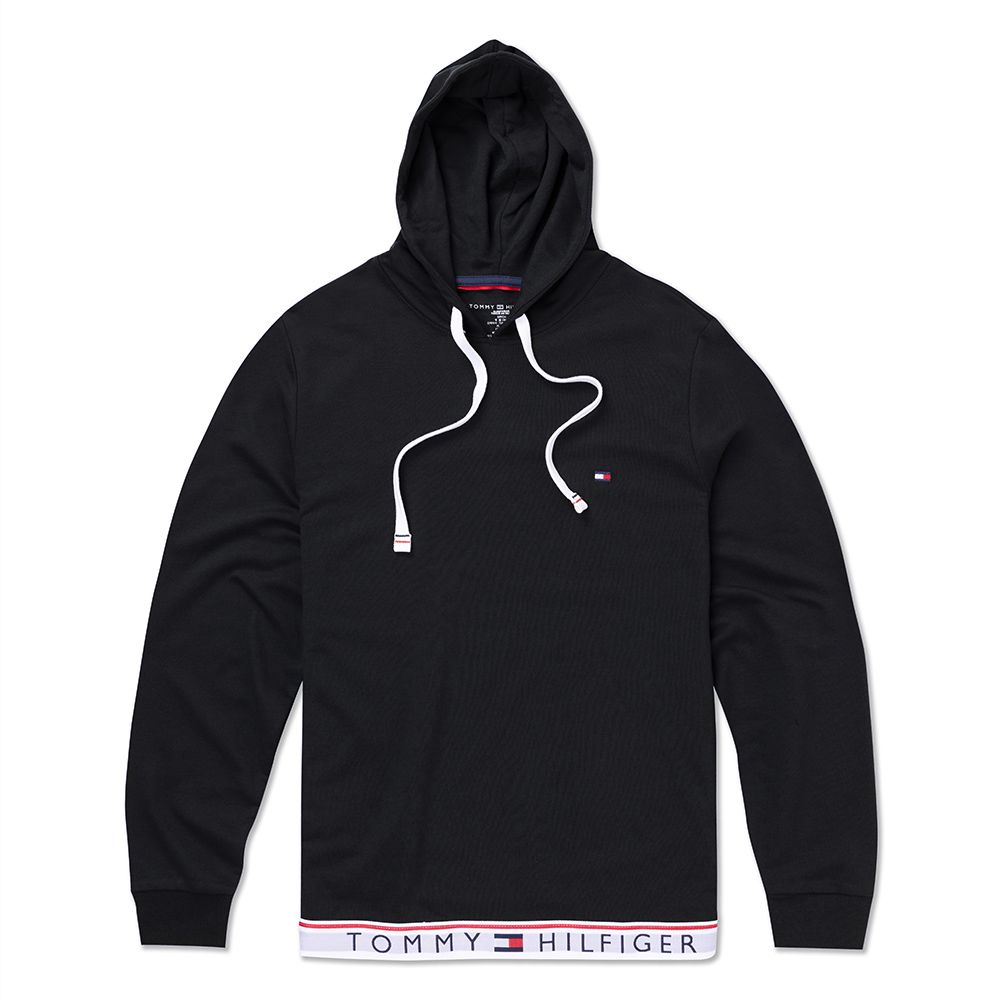 Tommy Hilfiger TOMMY 熱銷刺繡文字Logo連帽T恤-黑色