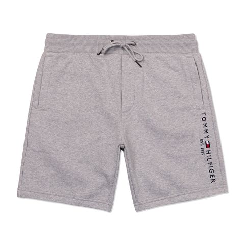 Tommy Hilfiger TOMMY 熱銷刺繡文字Logo運動休閒棉短褲-灰色