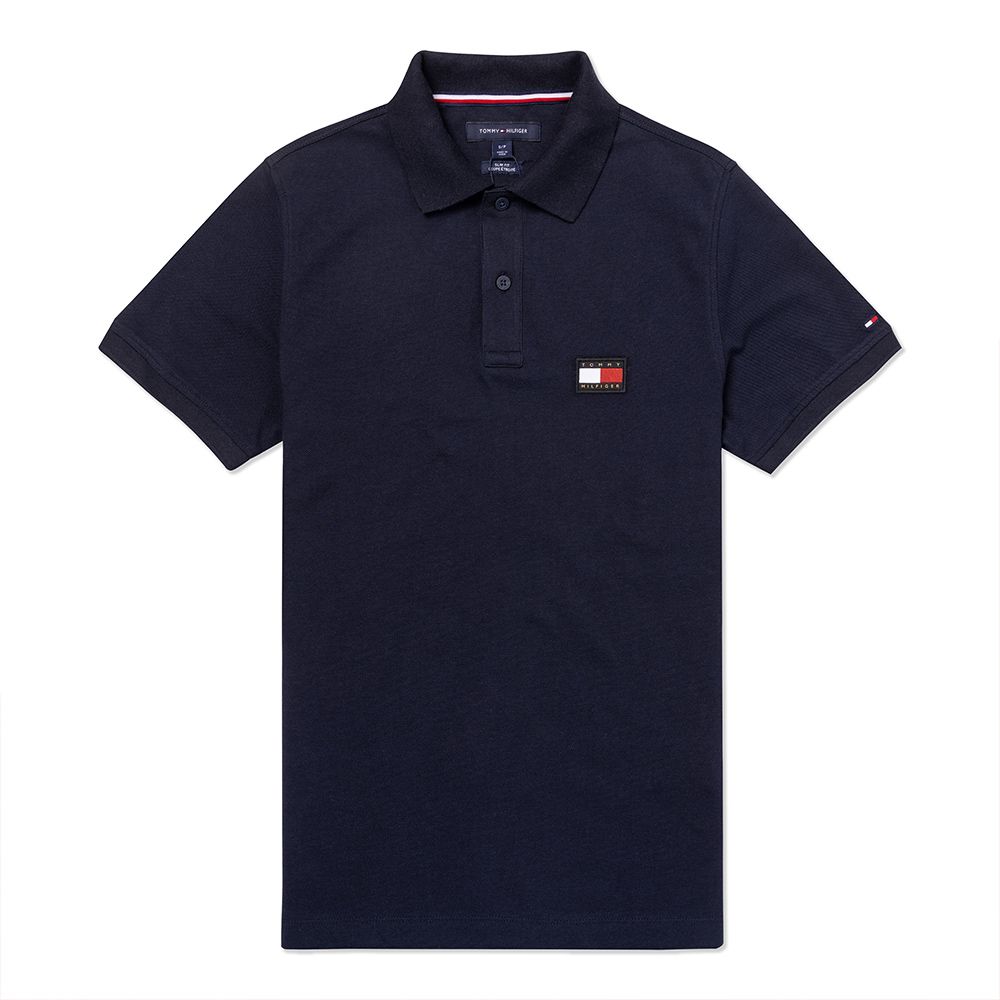 Tommy Hilfiger TOMMY 熱銷貼布大Logo短袖Polo衫-深藍色