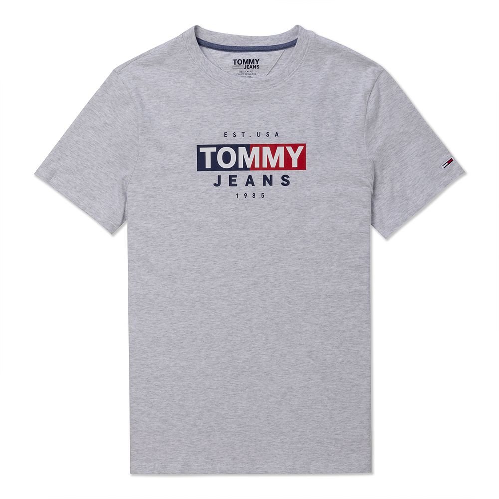 Tommy Hilfiger TOMMY 熱銷印刷文字Logo圖案短袖T恤-淺灰色