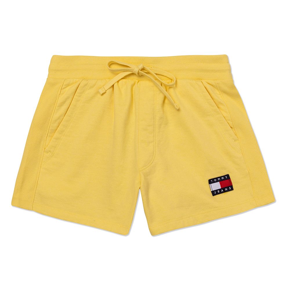 Tommy Hilfiger TOMMY 熱銷貼布大Logo運動休閒棉短褲(女)-黃色