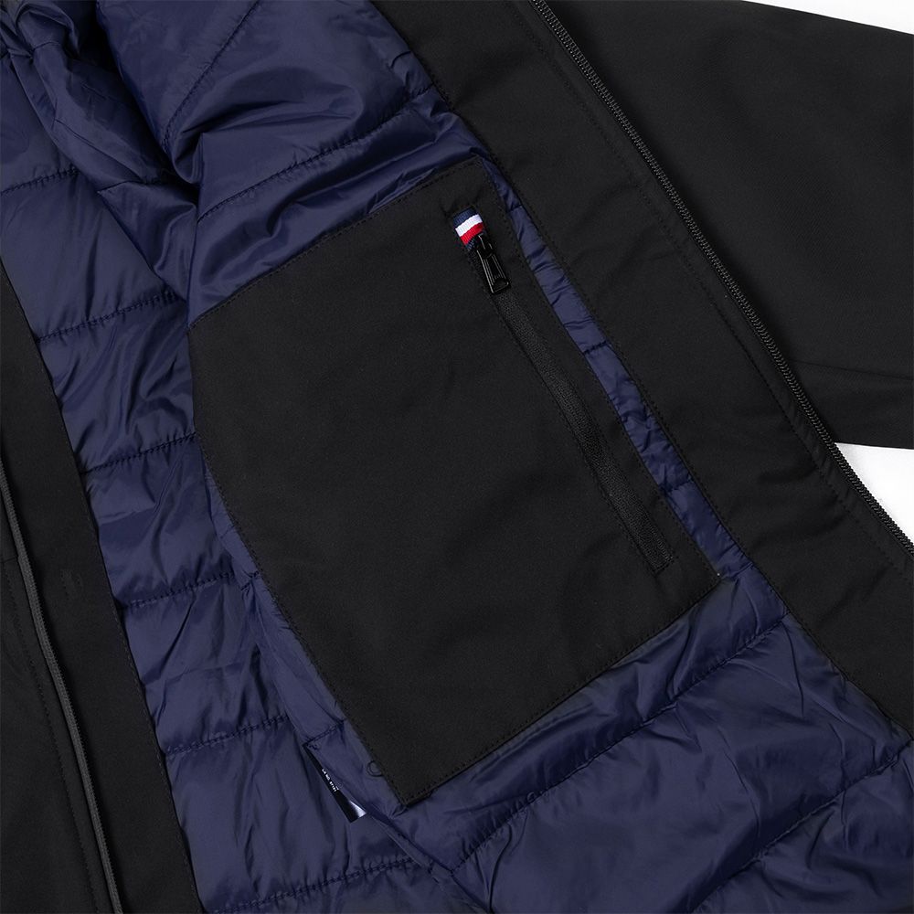 Tommy Hilfiger TOMMY 熱銷Logo連帽保暖衝鋒風衣外套-黑色