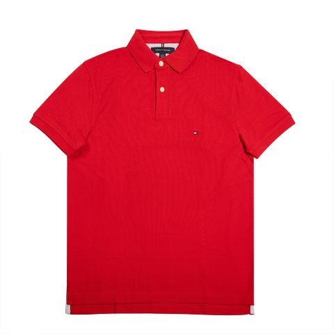 TOMMY 熱銷刺繡Logo短袖Polo衫-紅色