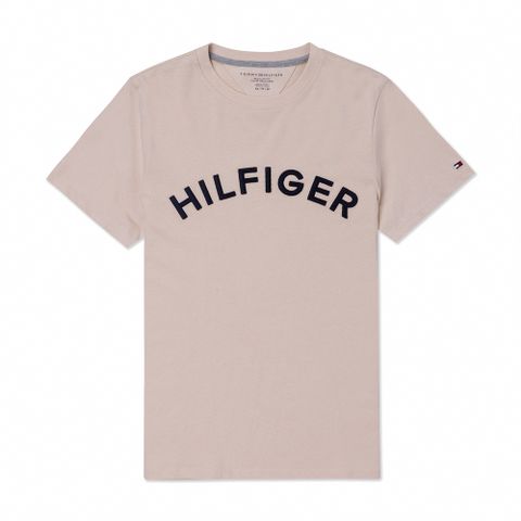 Tommy Hilfiger TOMMY 熱銷刺繡文字圖案短袖T恤-奶茶色