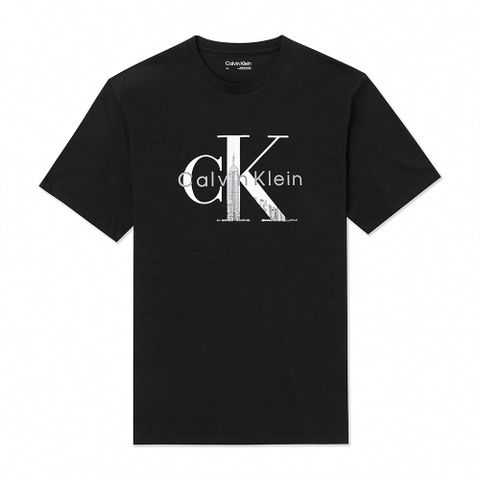 Calvin Klein CK 熱銷印刷大CK圖案短袖T恤-黑色