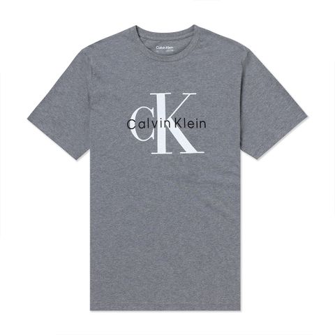 Calvin Klein CK 熱銷印刷大CK圖案短袖T恤-灰色
