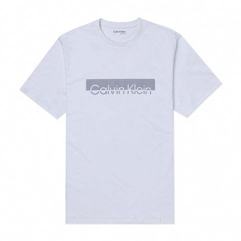 Calvin Klein CK 熱銷印刷文字圖案短袖T恤-白色