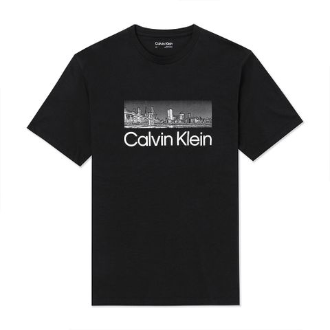 Calvin Klein CK 熱銷印刷文字圖案短袖T恤-黑色