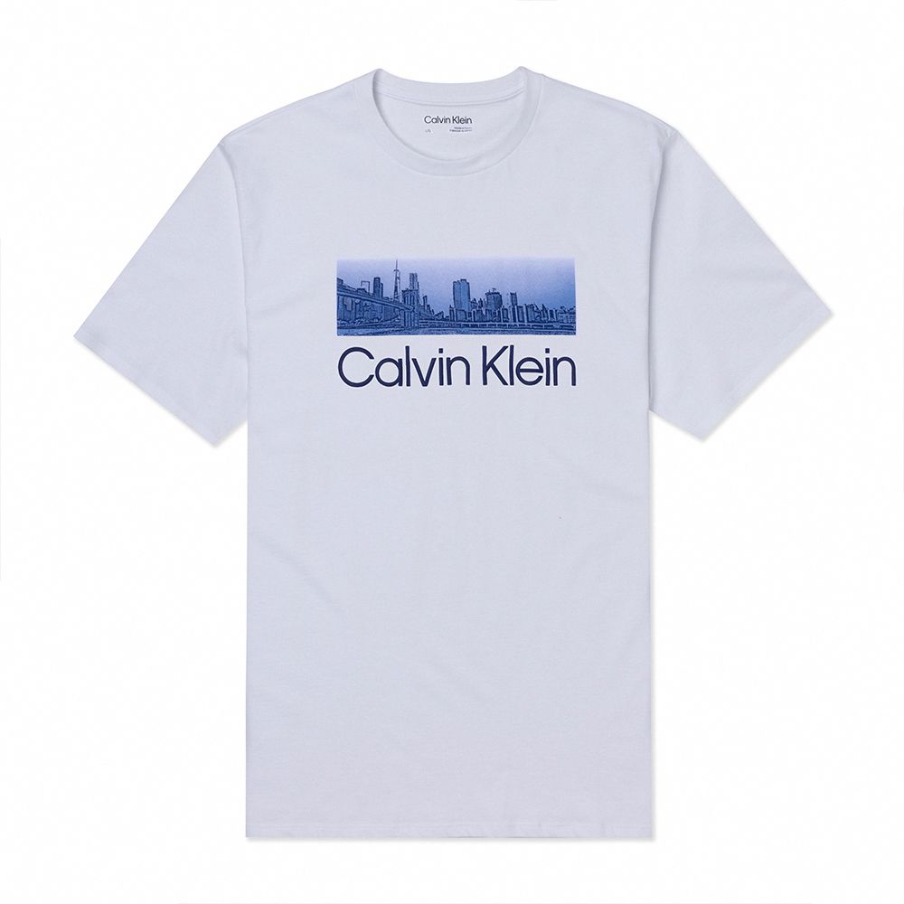 Calvin Klein  CK 熱銷印刷文字圖案短袖T恤-白色