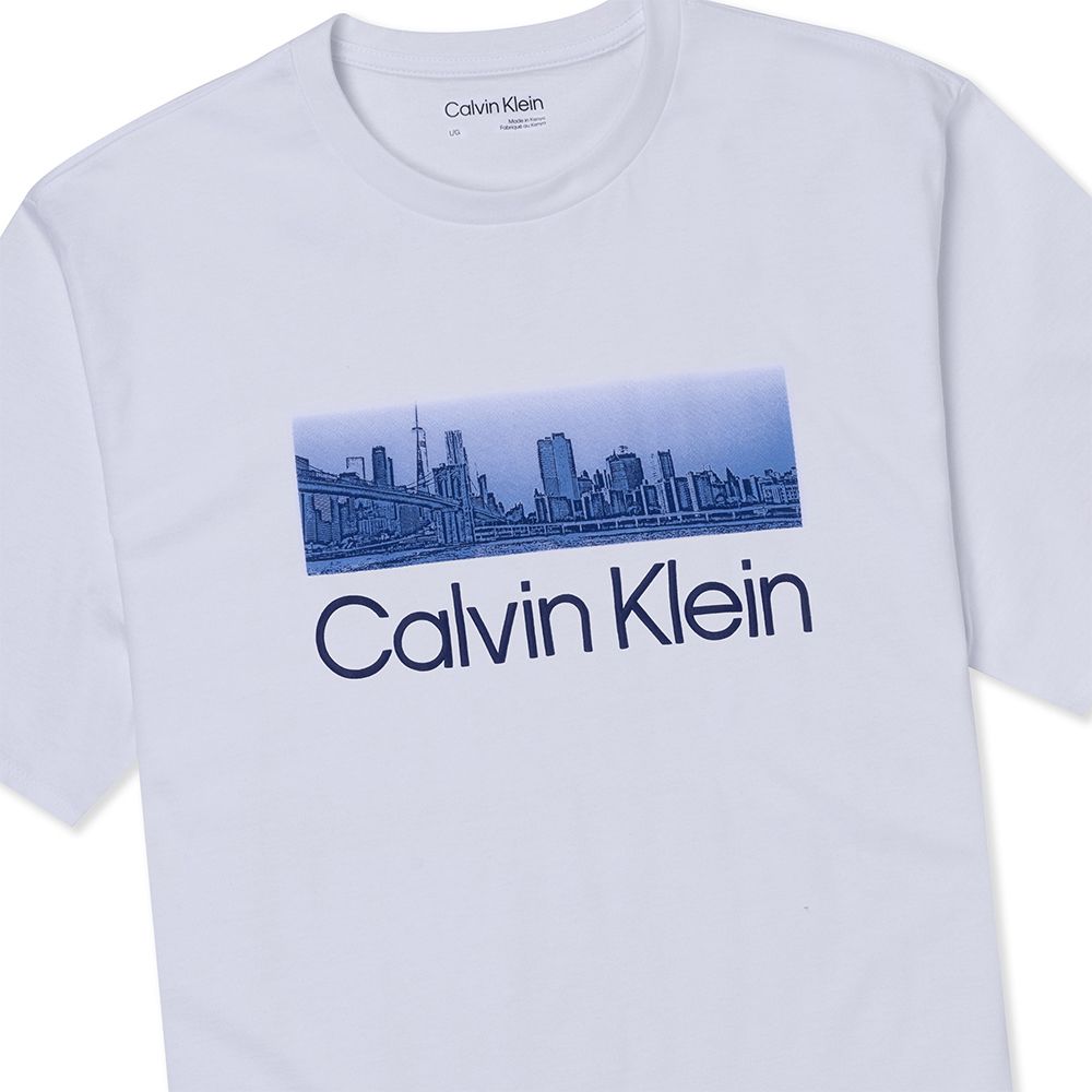 Calvin Klein  CK 熱銷印刷文字圖案短袖T恤-白色