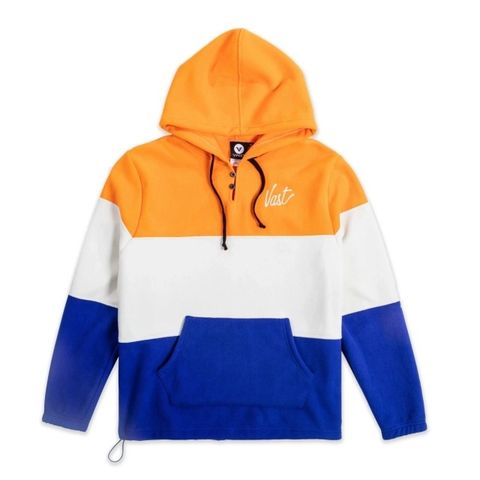 美國加州Vast Stripe 連帽大學Tee - 暖橘