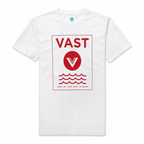 Vast 【美國加州】美國加州 日落圖騰短袖上衣 - 白色