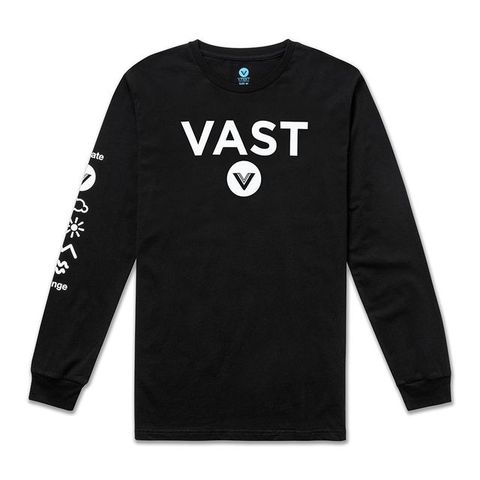 Vast 【美國加州】美國加州 經典Logo長袖上衣 - 黑色